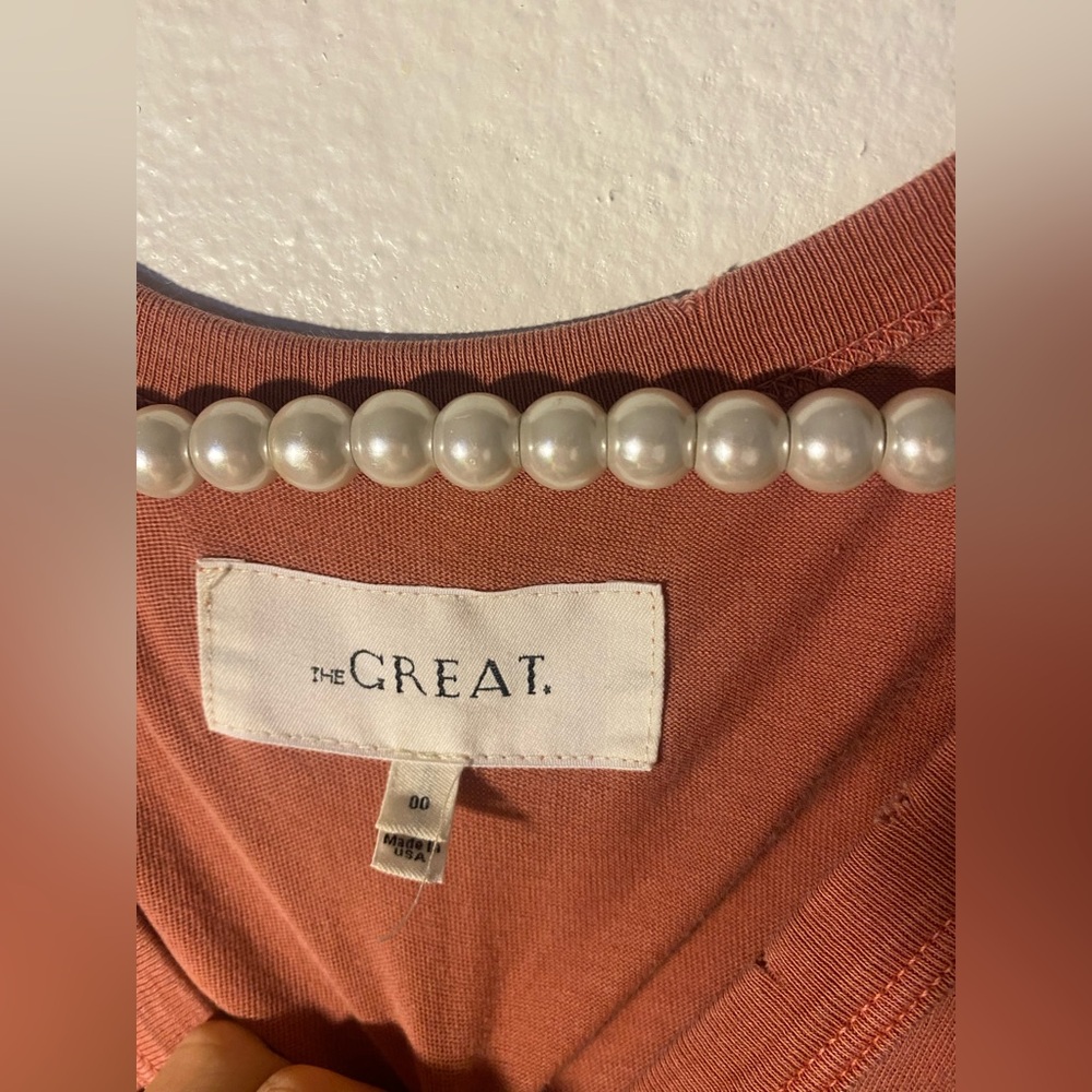 The Great. Boho Distressed Basic Orange Blouse Si… - image 3